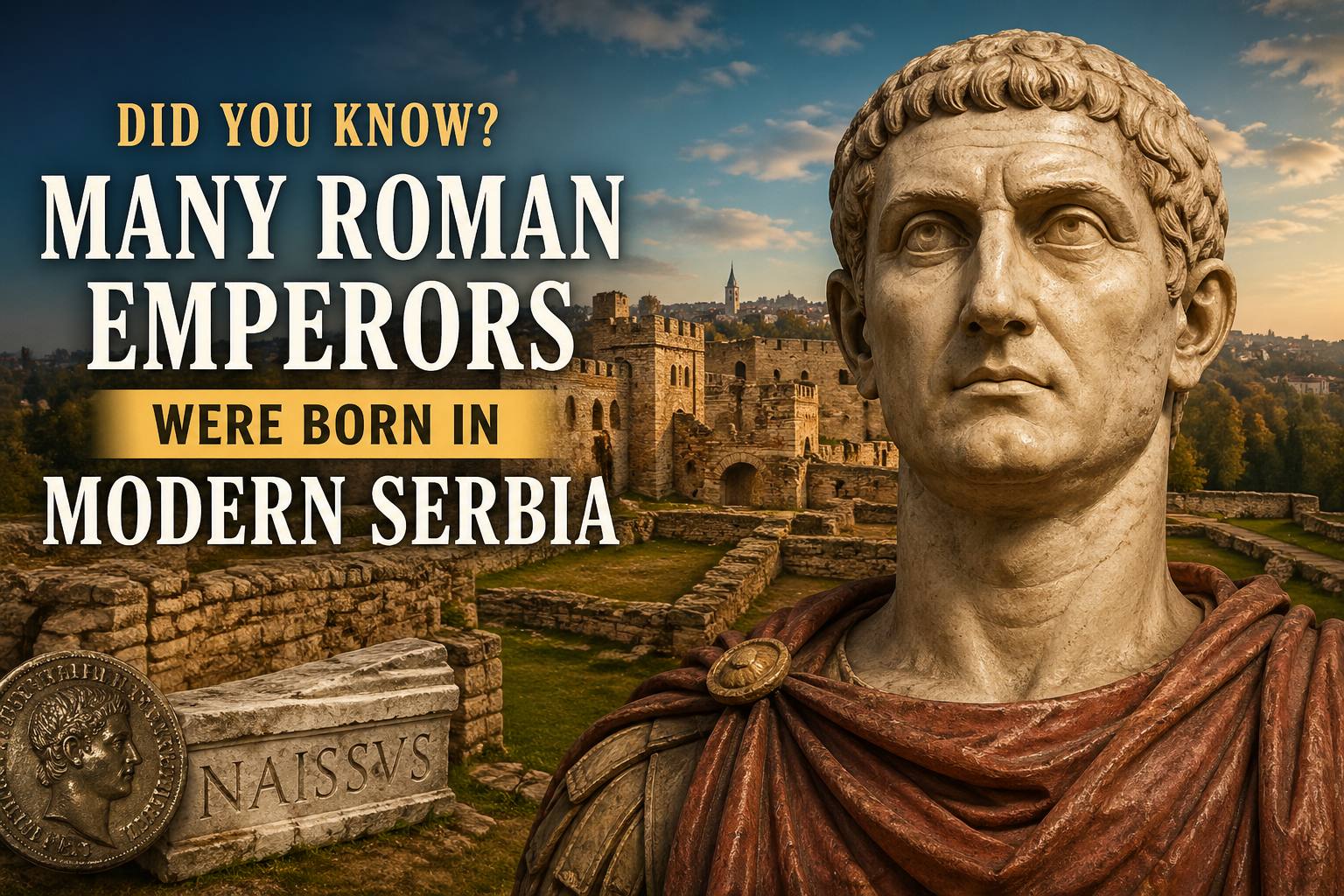 Roman emperor statue in Naissus (Niš, Serbia), birthplace of several Roman emperors including Constantine the Great