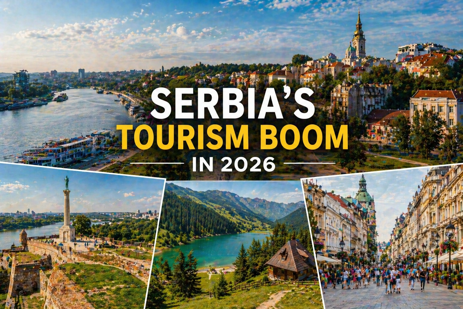 Tourists visiting Serbia cities and nature destinations in 2026