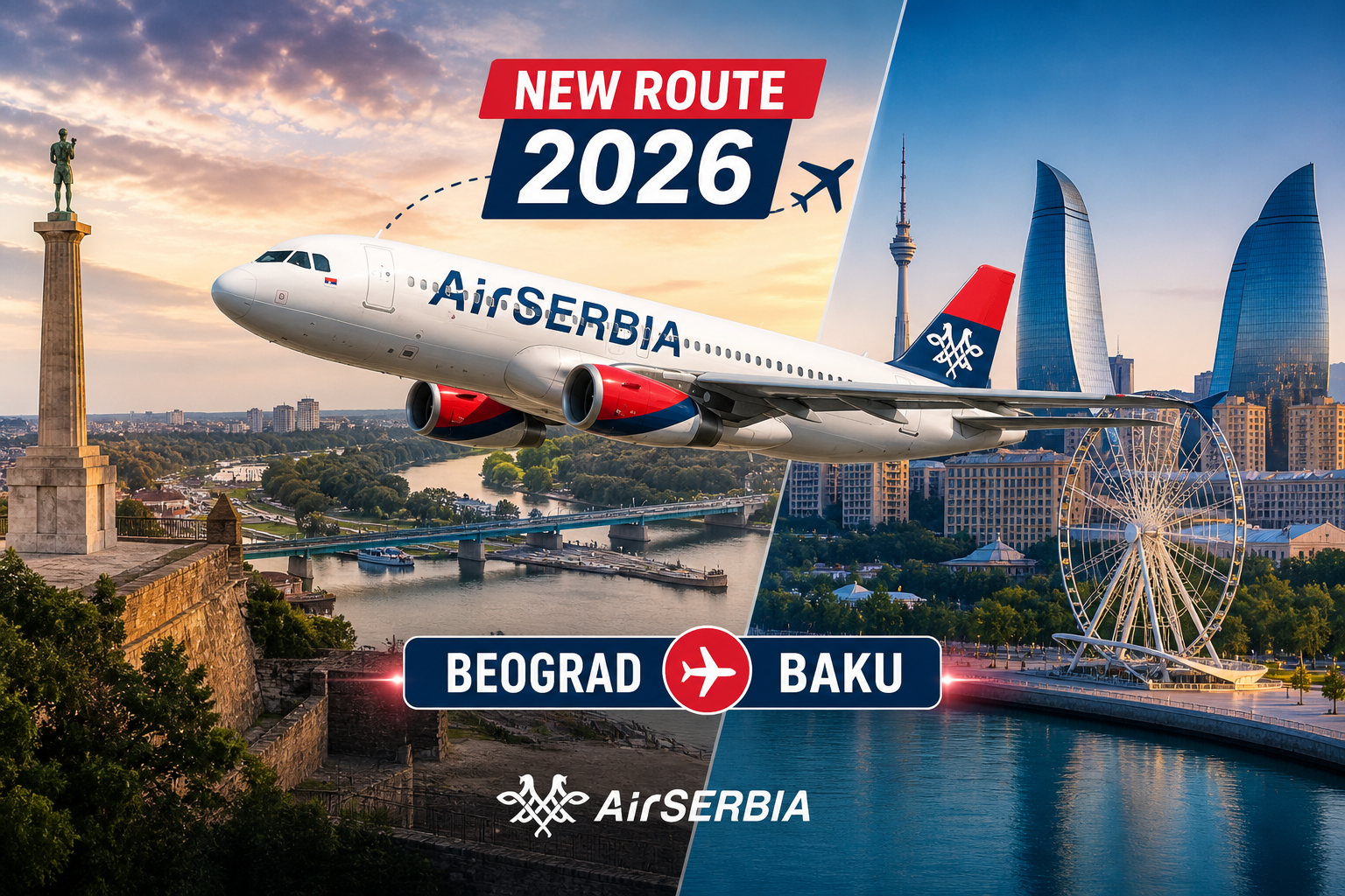 air serbia airplane belgrade baku direct flight 2026 airport travel