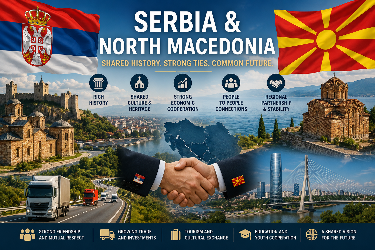 Serbia and North Macedonia friendship and cooperation in the Balkans