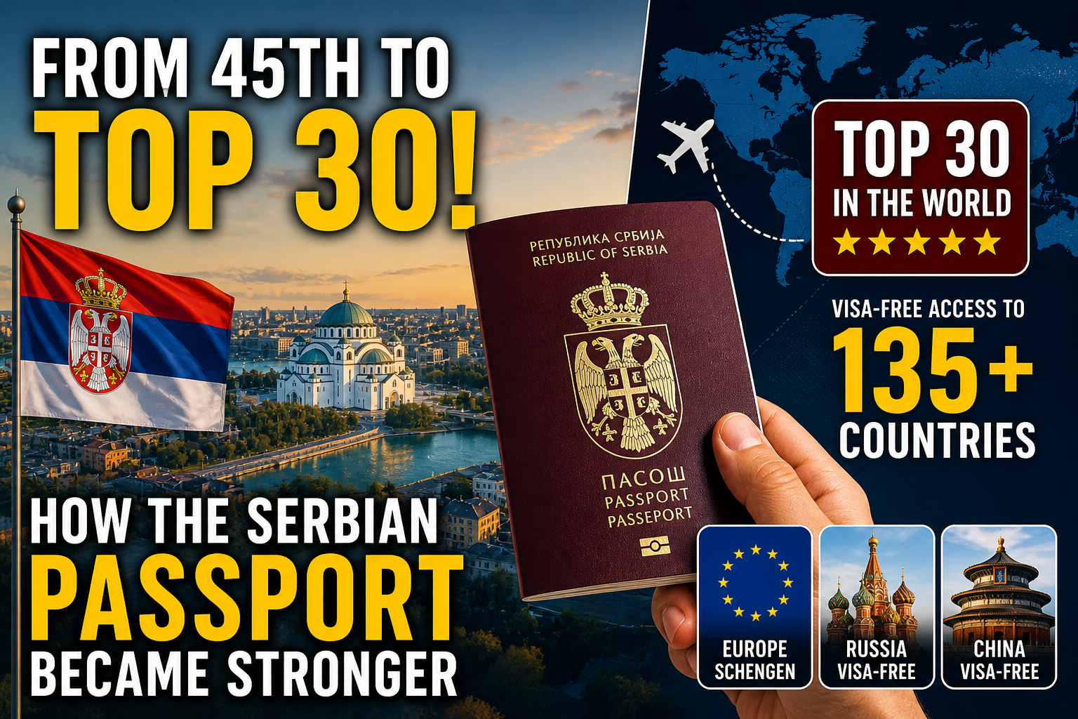 serbian passport travel freedom ranking visa free countries global mobility serbia