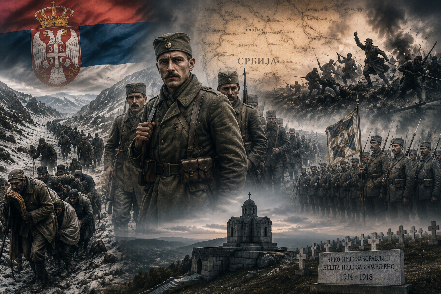 Serbian World War I soldiers during the Great War