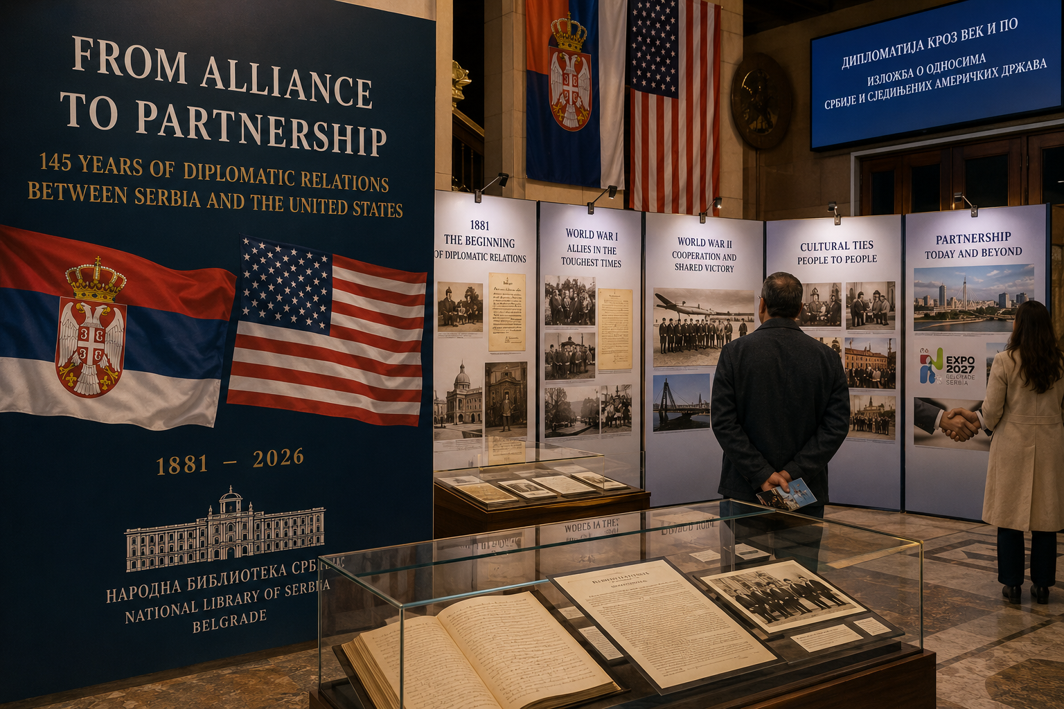 Exhibition about Serbia and United States diplomatic relations in Belgrade